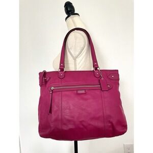 COACH Daisy Magenta Leather Emma Tote/Shoulder Bag  Style #F23973
